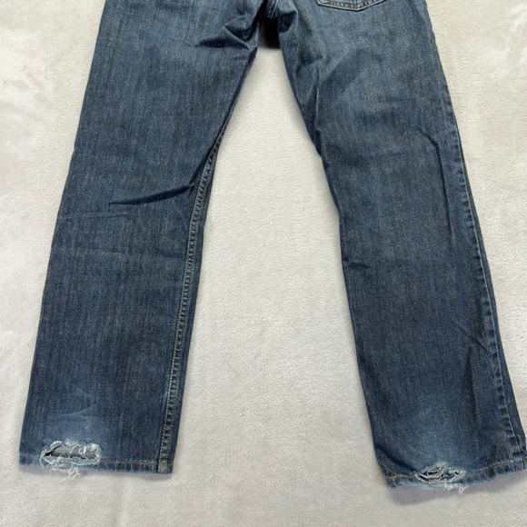 Levi's 505 Jeans Mens 30x30 Relaxed Regular Fit Whiskered Dark Wash Preppy Denim - Picture 8 of 15